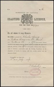 Coasting license for the S.S. Mist