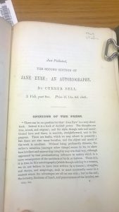 Jane Eyre : an autobiography by Currer Bell ; in three volumes, London: Smith, Elder, 1848. PR4167 .J2 1848