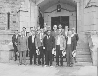 Group shot of participants at Doukhobor conference, UBC, 1951